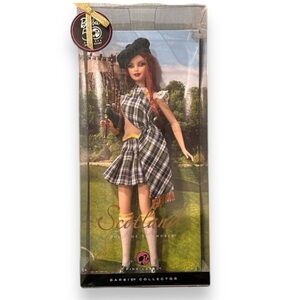 NIB Rare NEW Scotland Dolls of the World Pink Label Barbie 50th Anniversary Red